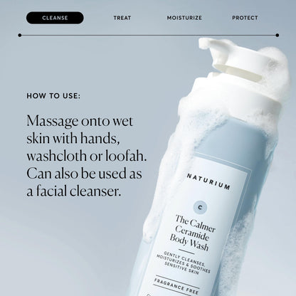 Naturium The Calmer Ceramide Body Wash, Fragrance-Free, Cleansing & Moisturising for Dry, Sensitive Skin, Dermatologist-Tested, Paraben & Cruelty-Free, 500 mL / 16.9 fl oz