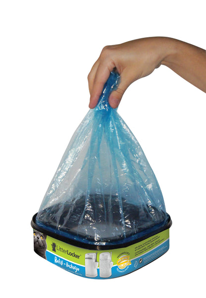 LitterLocker Refill bags| by the makers of Litter Genie| 4-Pack, 48 total ft or up to 8 Months of Supply | Made in Canada | Square Refills Compatible with LitterLocker & Litter Genie Pails