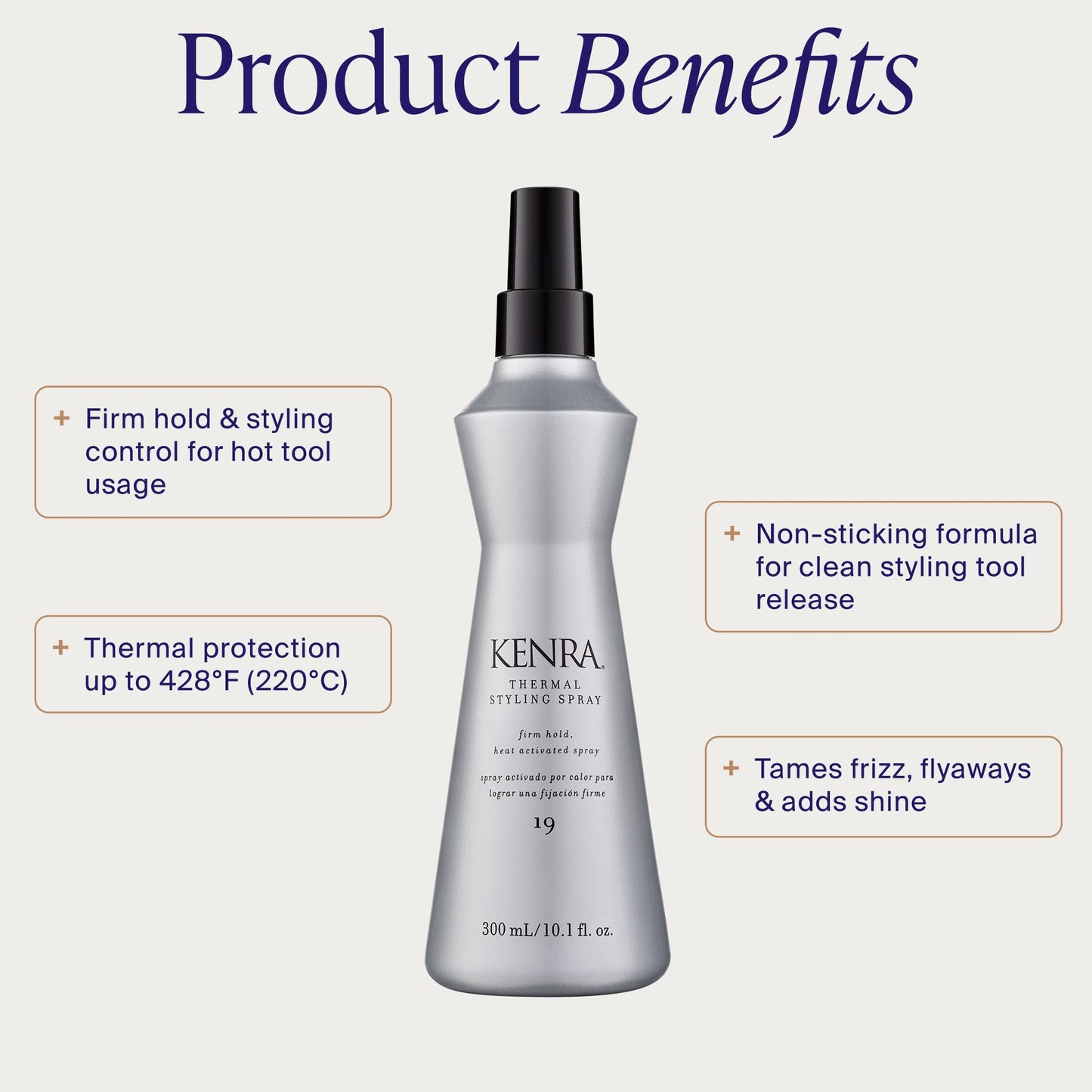 Kenra Thermal Styling Spray 19 | Heat Protectant Spray for Blow Drying & Flat Iron Use | Flexible Hold | 300 mL Kenra