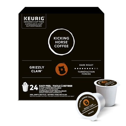 Kicking Horse Grizzly Claw, Dark Roast, K-Cup Coffee Pods, 24 Count