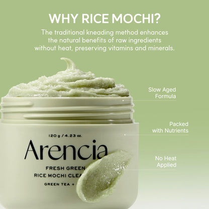 Arencia Green Rice Mochi Face Cleanser 120g - Available at All In One Marketplace Canada