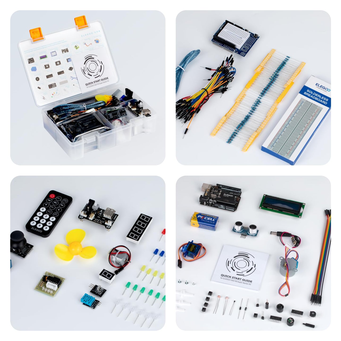 ELEGOO UNO R3 Super Starter Kit Compatible for Arduino- 60+ Components, 24-Lesson Tutorial, STEM Education Kit for Beginners Ages 10+ (Incl. Power Supply & 9V Battery) - Available at All In One Marketplace Canada