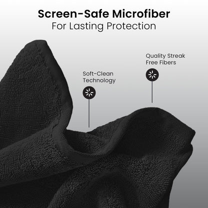 EVEO® Screen Cleaner Spray Kit (Streak-Free) TV Screen Cleaner for Smart TV, LCD, LED, OLED | Computer Spray and Wipe Microfiber Cloth for Monitor, Laptop, iPad, Car & More - 1 Pack