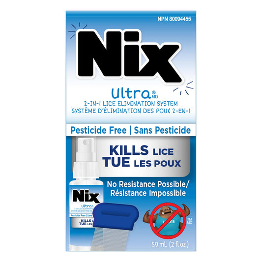 Nix Ultra, Kills Lice, Pesticide Free (With Lice Comb) - 1pk (59mL) - Effective Head Lice Treatment - Available at All In One Marketplace Canada