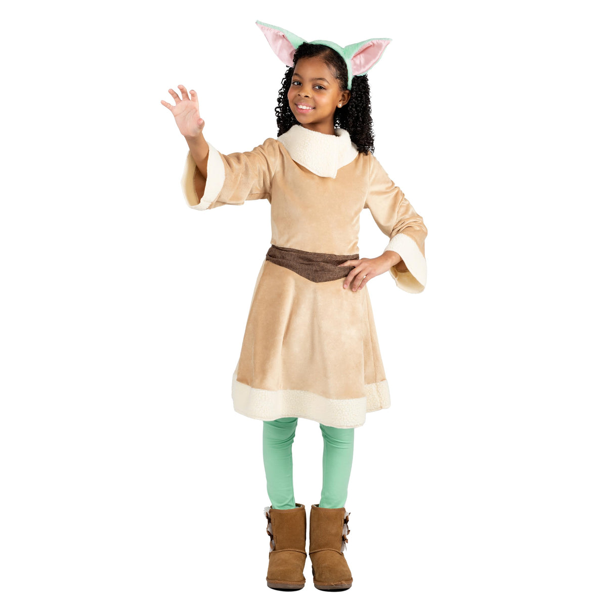 Déguisement officiel Star Wars Grogu pour enfant Jazwares - Robe en tissu minky de qualité supérieure avec coiffe assortie (L)