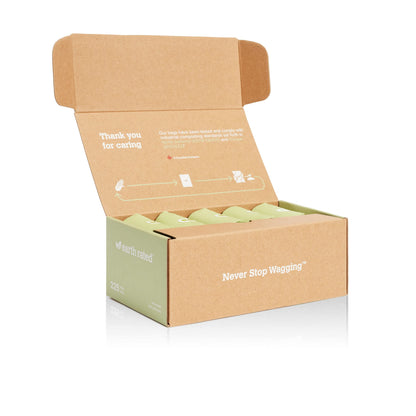 Earth Rated Compostable Dog Poop Bags, Ultra Thick and Leak Proof, Unscented, 225 Count