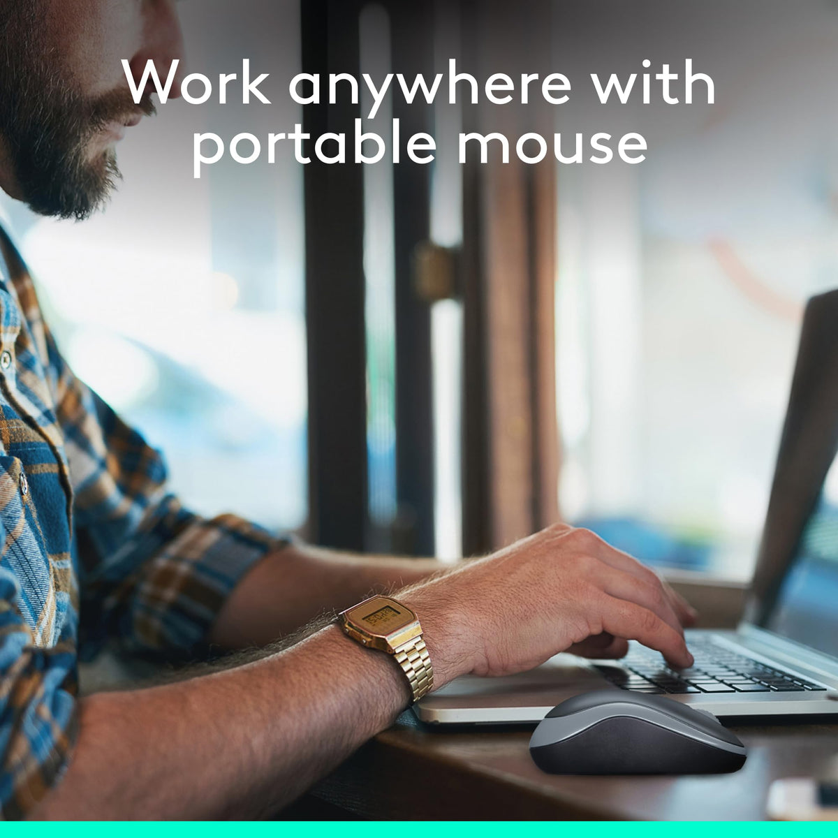 Logitech M185 Compact Ambidextrous Wireless Mouse with Rubber Grips - Black