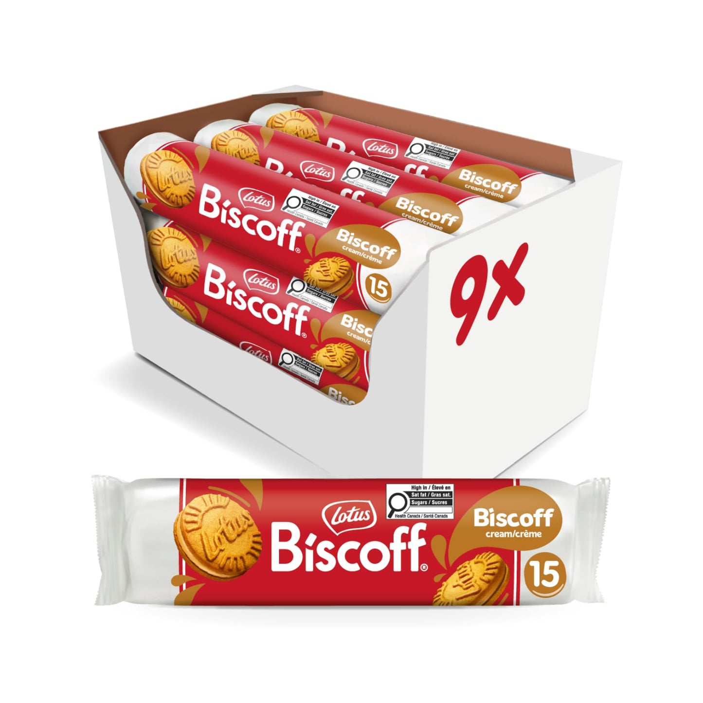 Lotus Biscoff Sandwich Cookies Biscoff Cream Filling | 9 x 150g (1.35Kg) Biscoff