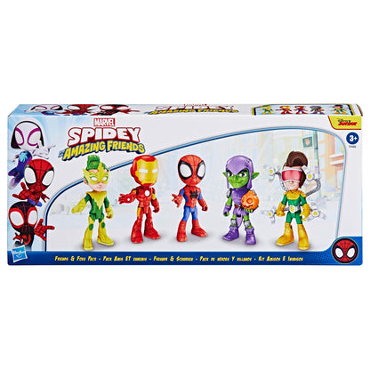 Marvel Spidey and His Amazing Friends, Friends & Foes Pack, 5 Action Figures, 4-Inch, Preschool Super Hero Toys for Kids Ages 3 and Up, Amazon Exclusive Hasbro