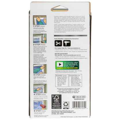 Duck MAX Strength Window Insulation Kit, Winter Window Seal Kit Fits up to 5 Windows, Heavy Duty Shrink Film Cuts to Size for Easy Indoor Installation, Window Tape Included,62 in. x 210 in., Clear