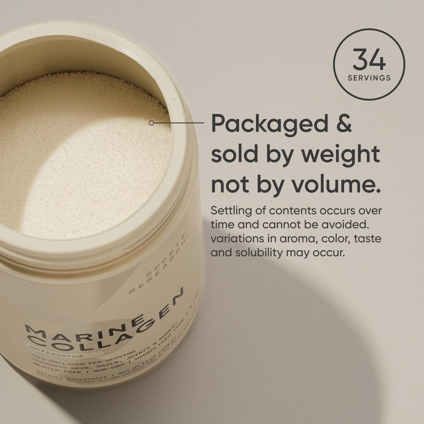 Sports Research® Marine Collagen Peptides Powder - Sourced from Wild-Caught Fish, Pescatarian Friendly, Keto Certified & Non-GMO Verified - Easy to Mix in Water or Juice! (34 Servings) - Available at All In One Marketplace Canada