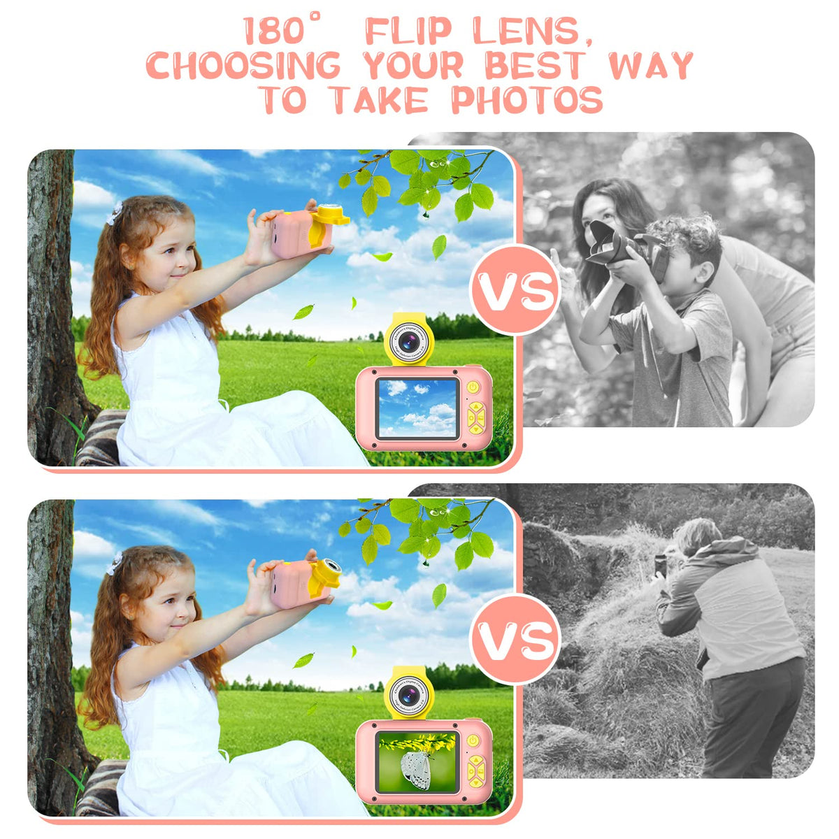 ARNSSIEN Kids Camera with Video,180°Flip Lens,2.4" Selfie Camera for Kids 🍁 All In One Marketplace Canada