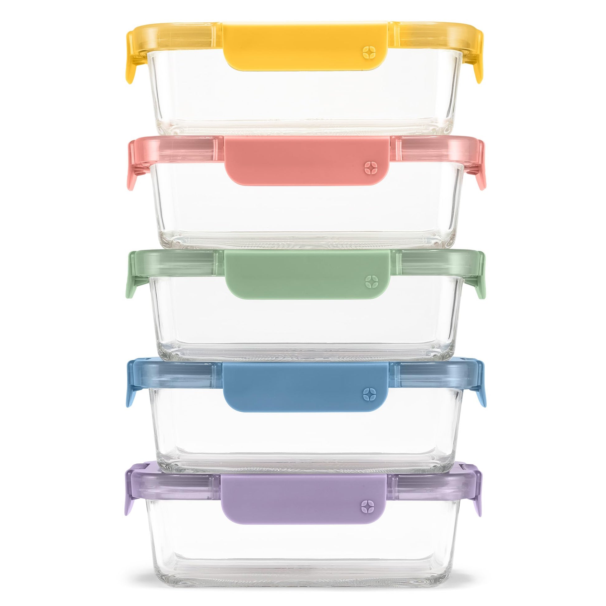 Ello Color Lock 3.4 Cup 10PC, 5 Pack Glass Meal Prep Sets Leak-Proof Glass Food Storage Containers with Airtight BPA-Free Plastic Lids, Dishwasher, Microwave, and Freezer Safe, Desert Festival 🍁 All In One Marketplace Canada Ello