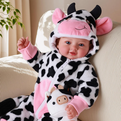 BABESIDE Baby Dolls, 17inch Large Realistic Soft Baby Doll with Cow Outfit 🍁 All In One Marketplace Canada