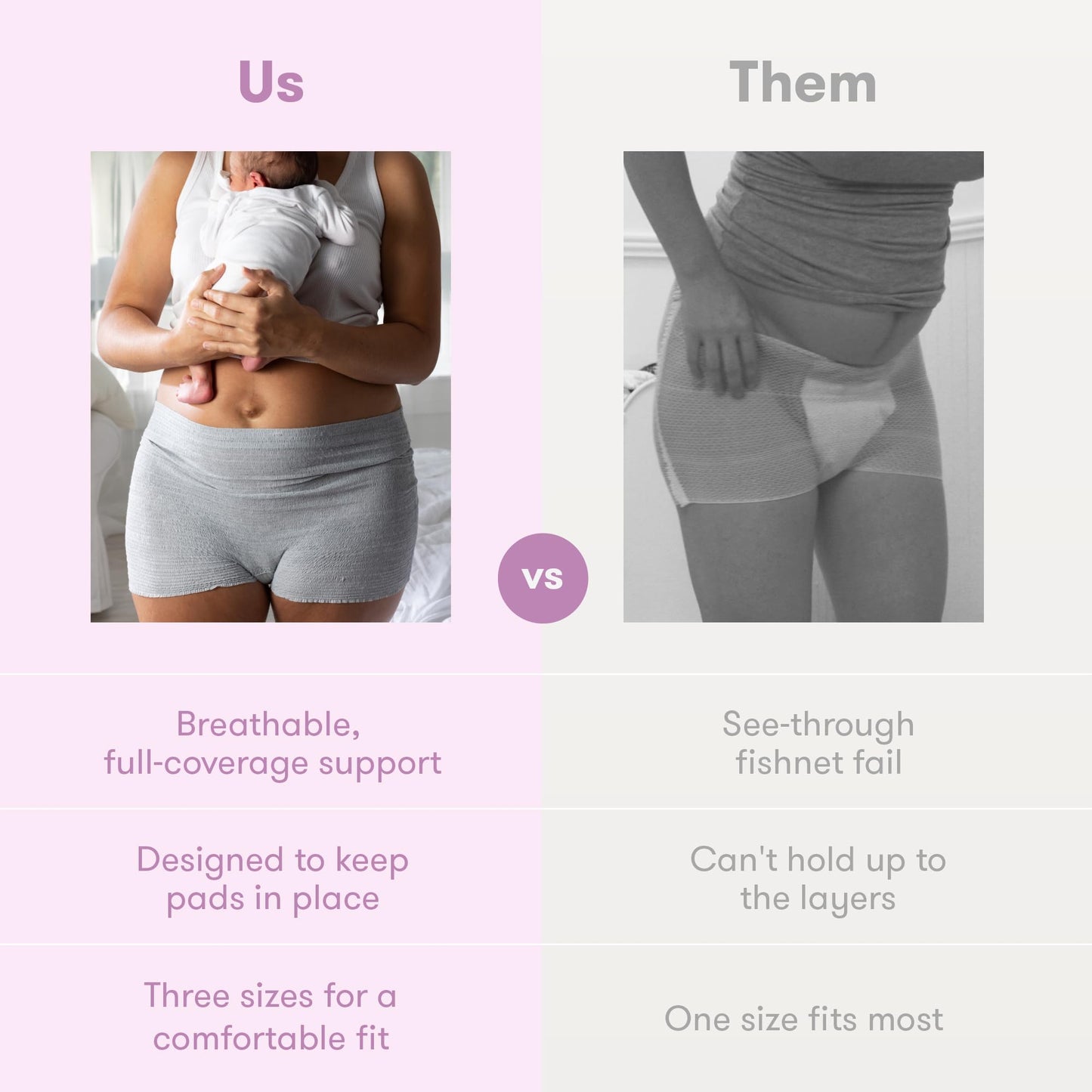 Frida mom Disposable Postpartum Underwear (Without pad) | Super Soft, Stretchy, Breathable, Wicking, Latex-Free, Boyshort Cut | 8-Count - Available at All In One Marketplace Canada