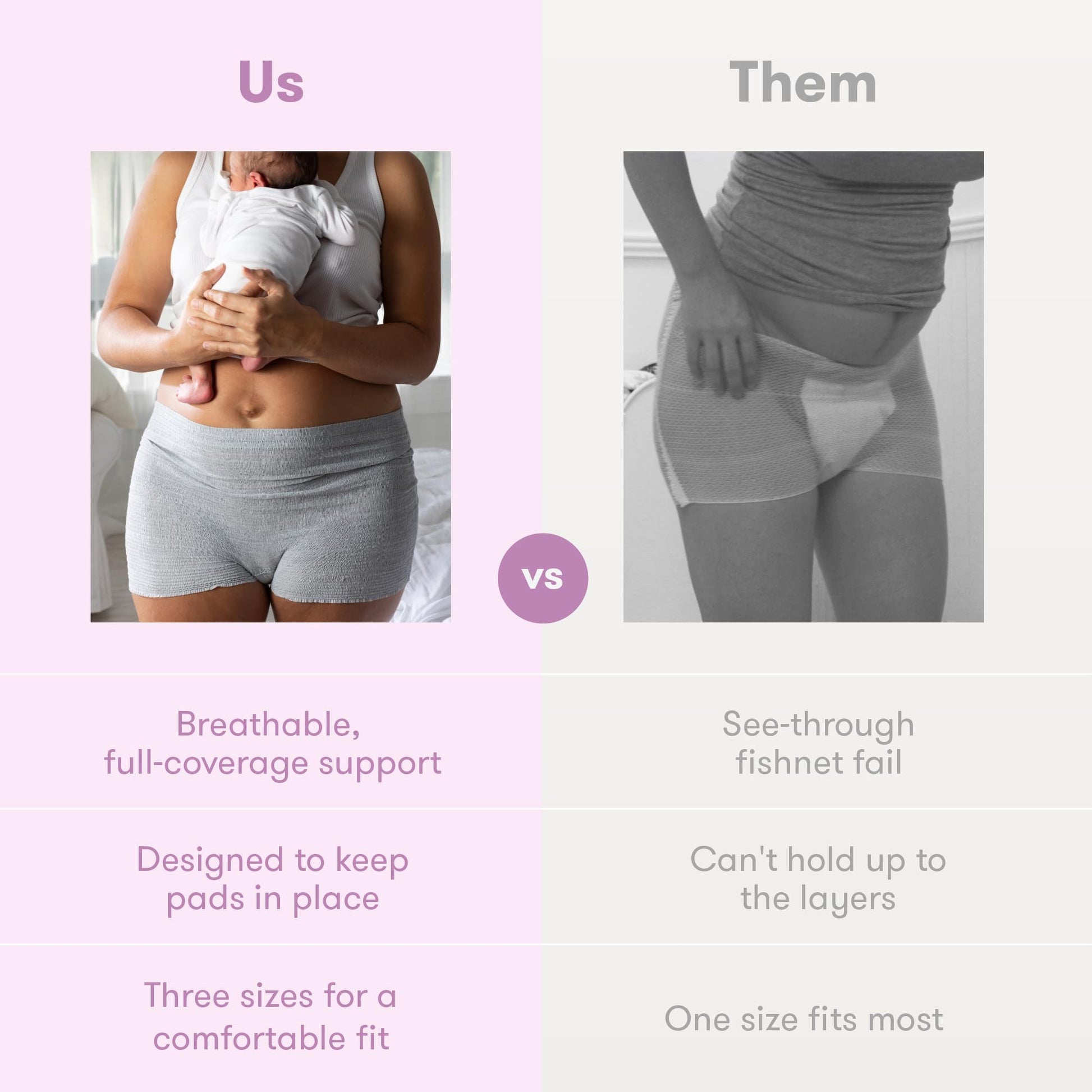 Frida mom Disposable Postpartum Underwear (Without pad) | Super Soft, Stretchy, Breathable, Wicking, Latex-Free, Boyshort Cut | 8-Count - Available at All In One Marketplace Canada