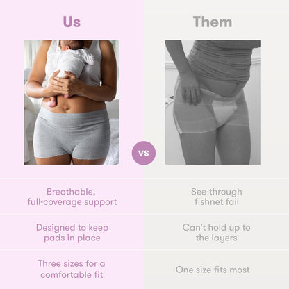 Frida mom Disposable Postpartum Underwear (Without pad) | Super Soft, Stretchy, Breathable, Wicking, Latex-Free, Boyshort Cut | 8-Count - Available at All In One Marketplace Canada