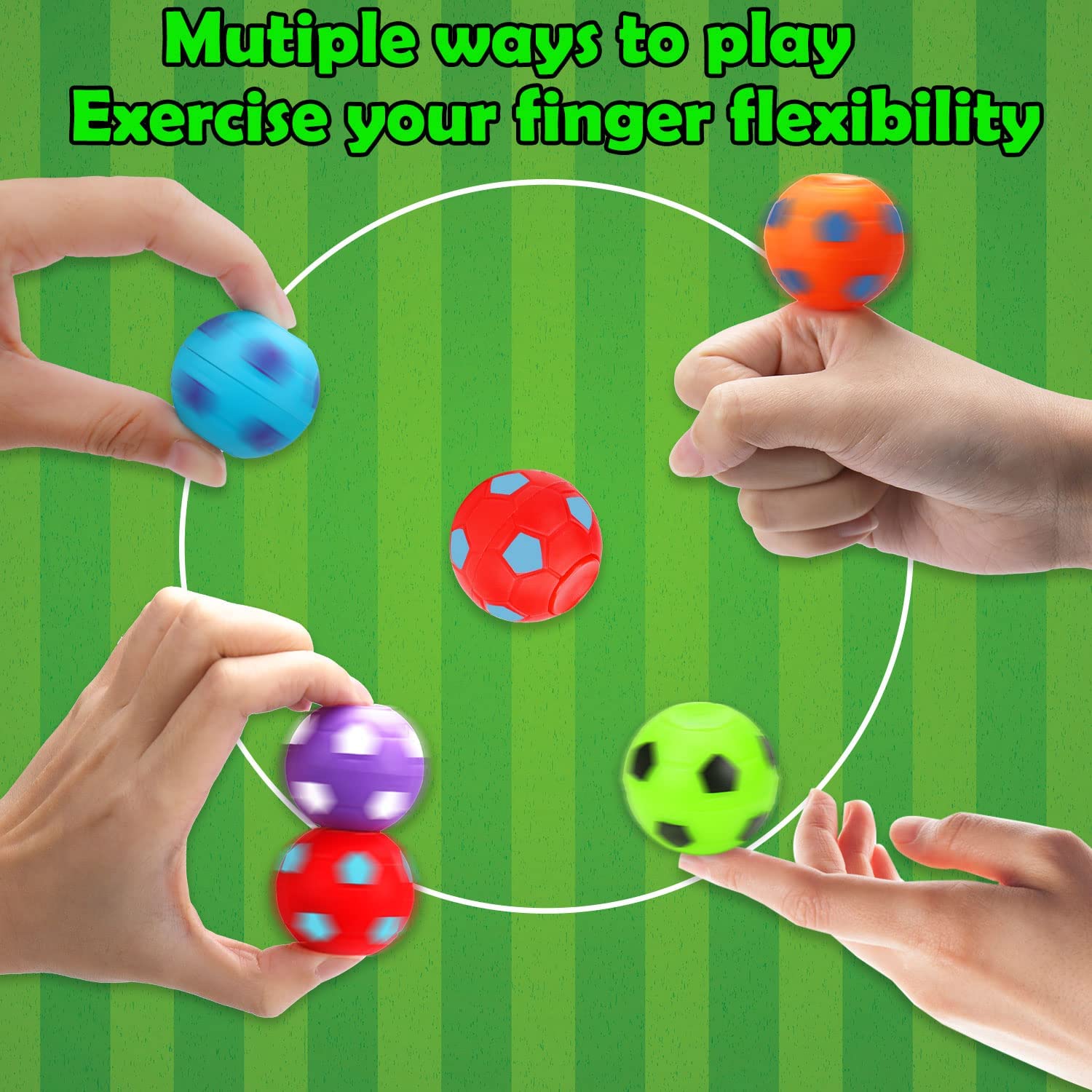 40 Pcs Mini Soccer Fidget Toy, Mini Spinner Balls Bulk Party Favor Toys for Kids 4-8, Goodie Bag Stuffers Sensory Classroom Class Treasure Carnival Bulk for Boys Girls Toddler 3 4 5 6 7 8 Years Old - Available at All In One Marketplace Canada