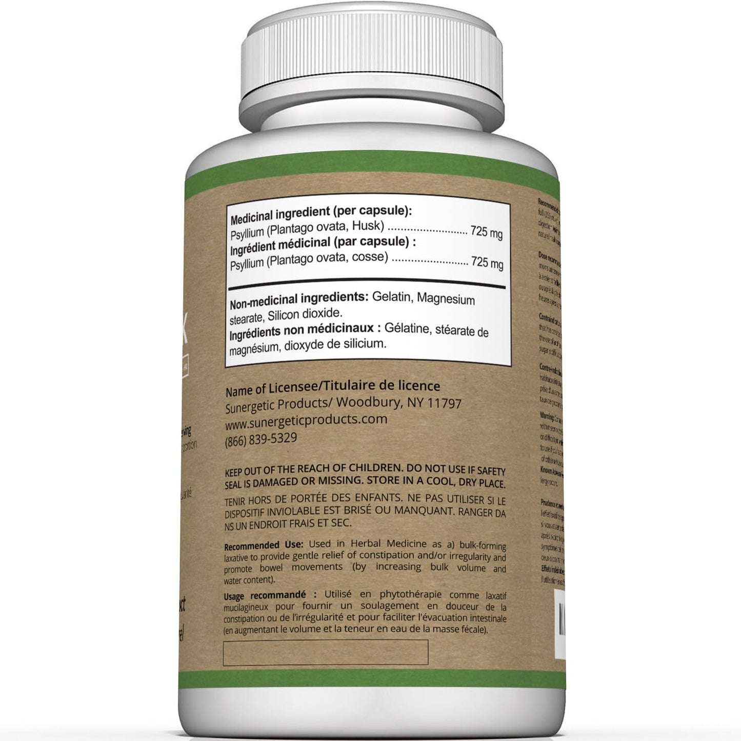 Premium Psyllium Husk Capsules - 1450mg per Serving - Helps Support Digestion, Intestinal Health & Regularity - 240 Psyllium Husk Fiber Capsules - Available at All In One Marketplace Canada