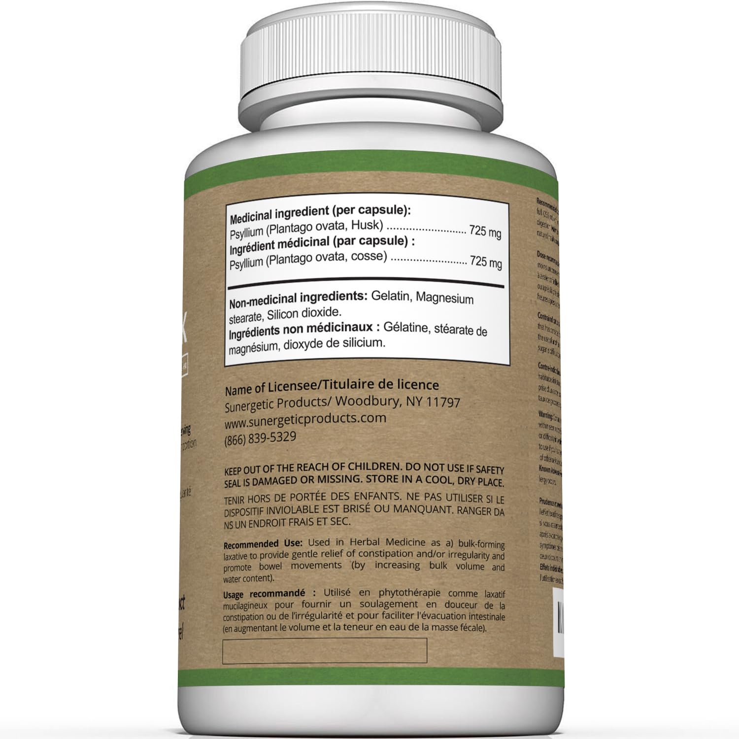 Premium Psyllium Husk Capsules - 1450mg per Serving - Helps Support Digestion, Intestinal Health & Regularity - 240 Psyllium Husk Fiber Capsules - Available at All In One Marketplace Canada