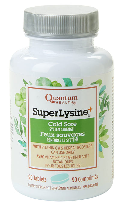 Quantum Health Super Lysine+ Cold Sore 90 Tablets 45-Day Supply, Daily Lysine Supplement, Vitamin C, Echinacea, Licorice, Propolis & Odorless Garlic for Collagen Support, Healthy Lips & Immune Balance Quantum