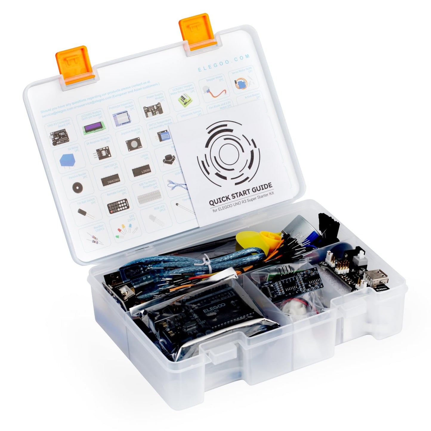 ELEGOO UNO R3 Super Starter Kit Compatible for Arduino- 60+ Components, 24-Lesson Tutorial, STEM Education Kit for Beginners Ages 10+ (Incl. Power Supply & 9V Battery) - Available at All In One Marketplace Canada