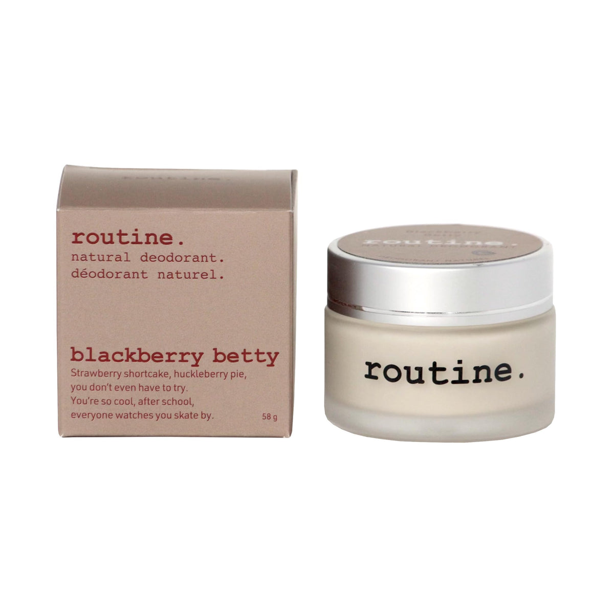 Routine Natural Deodorant|Blackberry Betty: Blackberry, Raspberry & Vanilla|Sensitive Skin Formula, Aluminum Free, Natural Deodorant for Women & Men, Cream Jar, 58 grams
