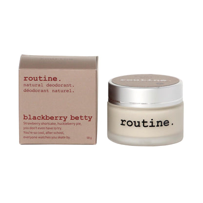 Routine Natural Deodorant|Blackberry Betty: Blackberry, Raspberry & Vanilla|Sensitive Skin Formula, Aluminum Free, Natural Deodorant for Women & Men, Cream Jar, 58 grams