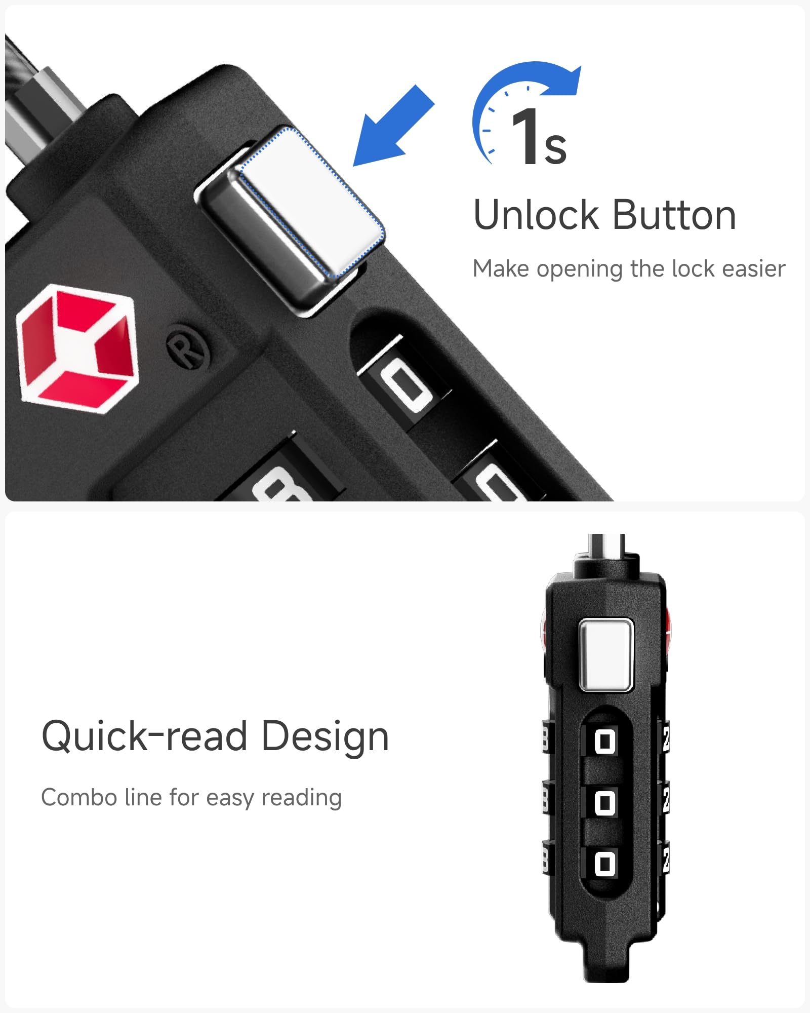 LUGGEX Luggage Lock, TSA Locks for Luggage, Suitcases Locks TSA Approved - Available at All In One Marketplace Canada