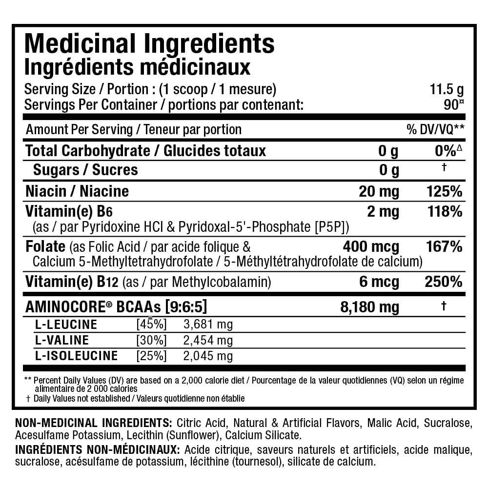 ALLMAX AMINOCORE BCAA Powder, Pineapple Mango, 90 Servings, 1035 g ALLMAX