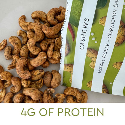 Handfuel Spicy Dill Pickle Cashews, Gluten Free Flavoured Nuts - 40g x 12 🍁 All In One Marketplace Canada