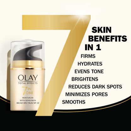 Olay Total Effects 7-In-One Anti-Aging Face Moisturizer with Vitamin B3, Niacinamide and Sunscreen SPF 30, 50ml - Available at All In One Marketplace Canada