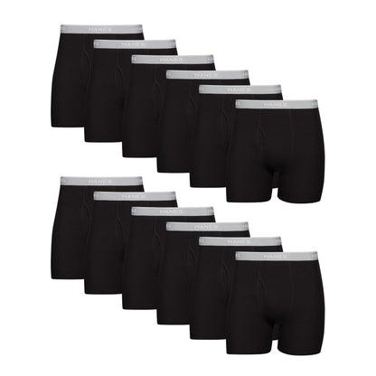 Hanes Mens Underwear Briefs, Cool Dri Moisture-Wicking Cotton No-Ride-up for Men, Multi-Packs Available Boxer, 12 Pack - Black, Large US