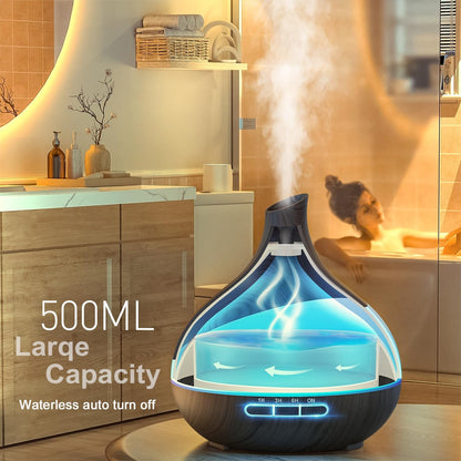 HJTHJT 500ML Essential Oil Diffuser: Aroma Diffuser with Remote Control for Hotel Spa Yoga Room - Humidifiers for Bedroom with 14 Colors LED Night Light for Women Home Relaxation (Starry Black) - Available at All In One Marketplace Canada