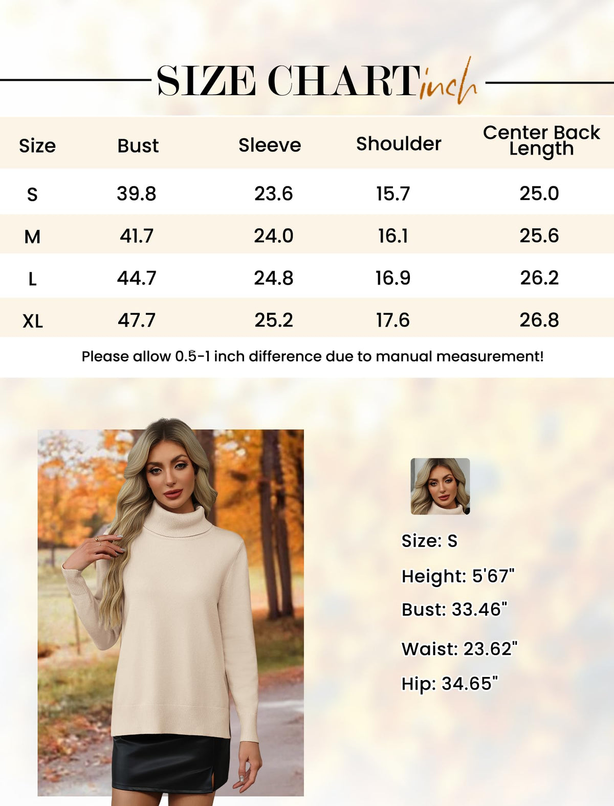 Zeagoo Women's Turtleneck Sweater Fall Winter Long Sleeve Knit Pullover Top 🍁 All In One Marketplace Canada
