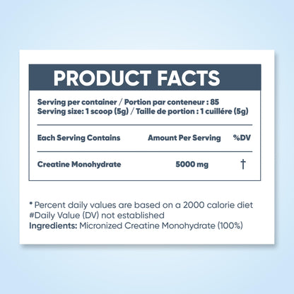 Pure Micronized Creatine Dissolves Easily | Creatine Monohydrate Powder 425g - For Increased Muscle Growth & Performance - Supports Athletic Performance - Creatine Powder for Workouts - 85 Servings