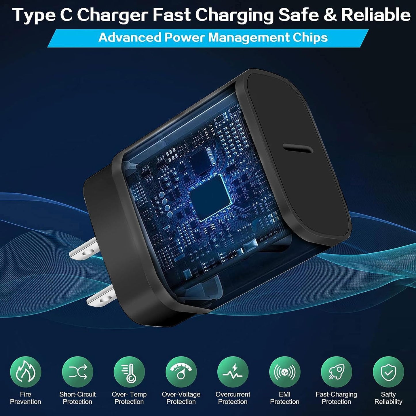 USB C Chargers，25W USB C Wall Charger Fast Charging，Fast Charger Type C for Samsung Galaxy S25 Ultra/S25/S25+/S24+/S24 Ultra/S24/S24+/S23 Ultra/S22 Ultra/S21【2 Pack】