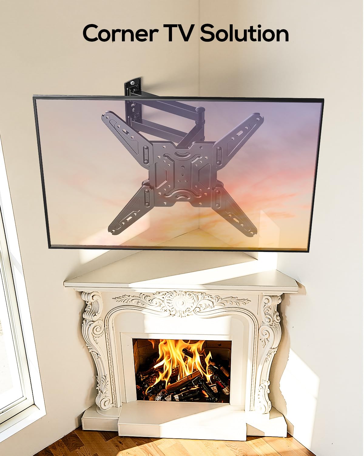 USX MOUNT Full Motion TV Wall Mount for 26-65 Inch TVs up to 77Lbs, Wall Mount TV Bracket, Single Stud Articulating TV Mount, Smooth Swivel Extension, Max VESA 400x400 mm, XMM919