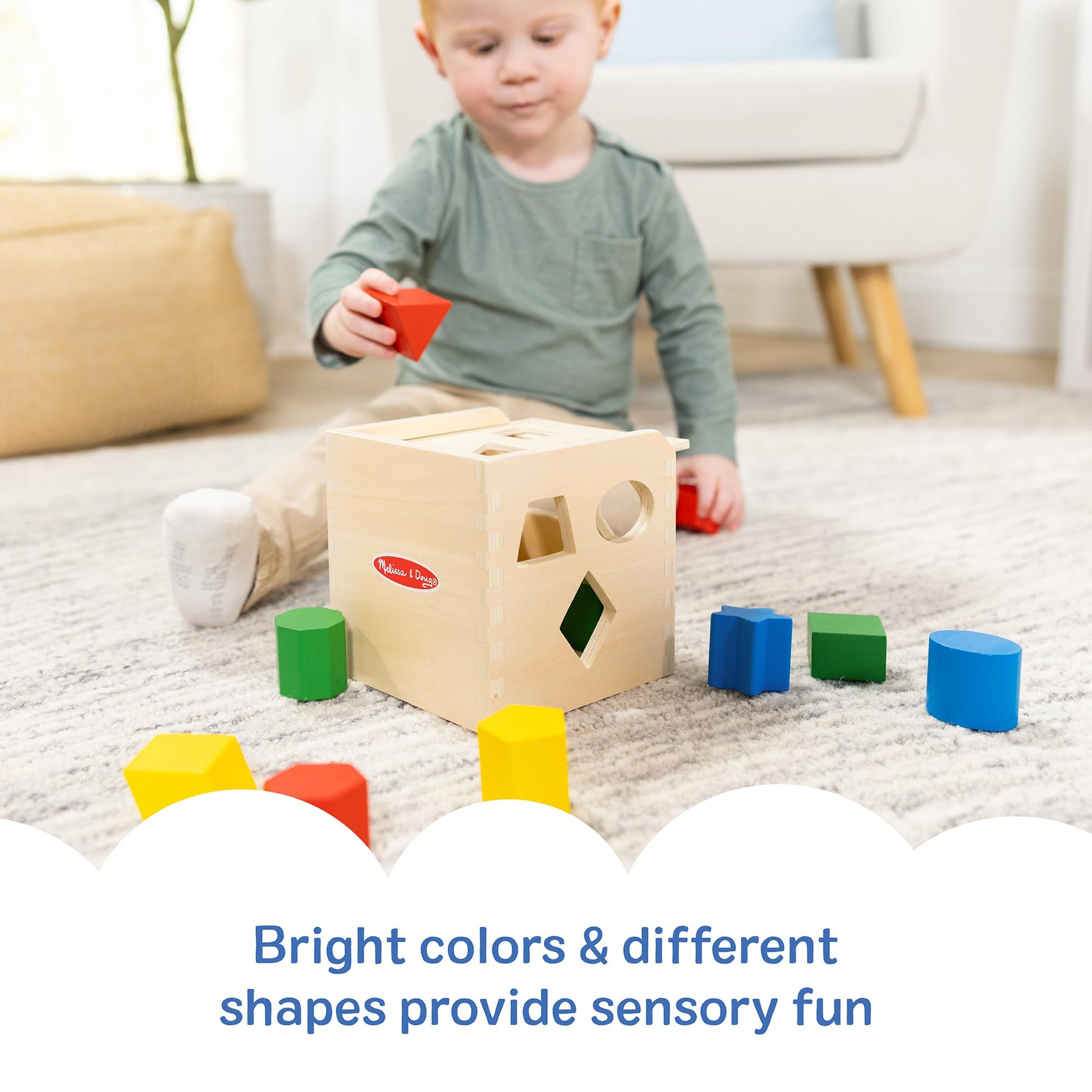 Melissa & Doug Shape Sorting Cube Wooden Classic Educational Toy Melissa & Doug