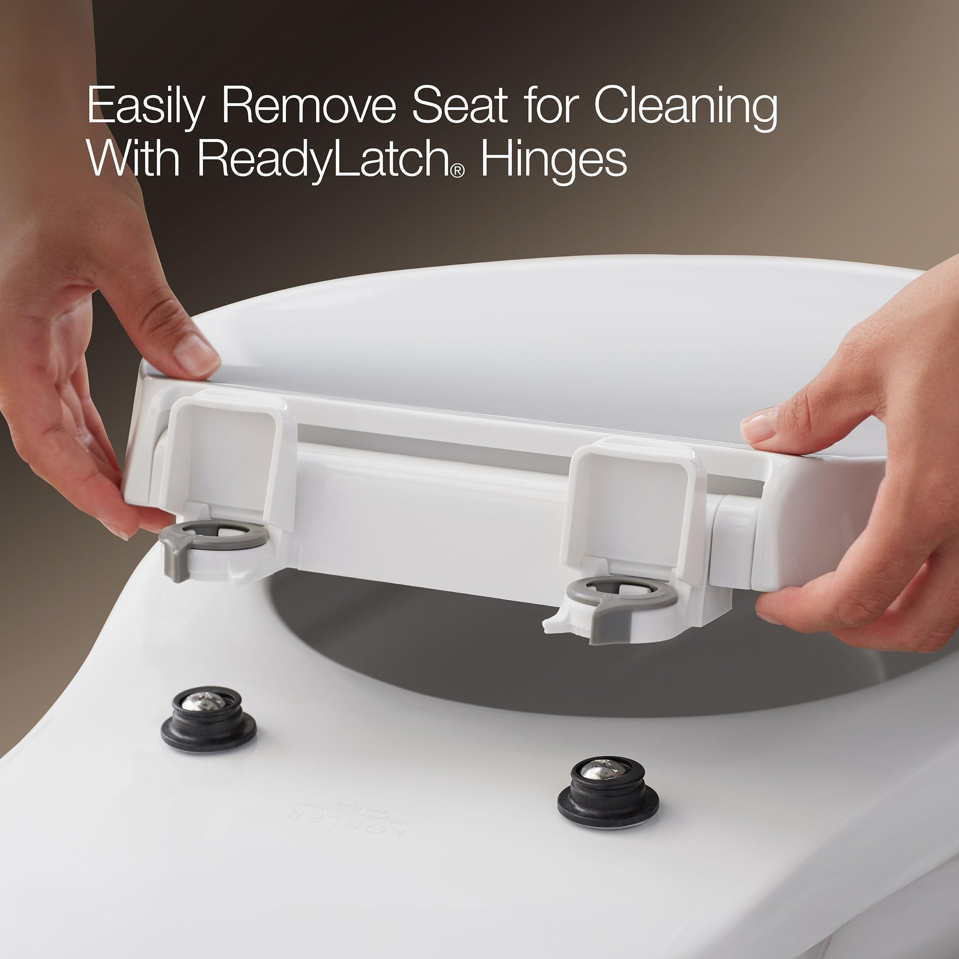 Kohler 4636-RL-0 Cachet ReadyLatch Quiet Close Elongated Toilet Seat, White Kohler
