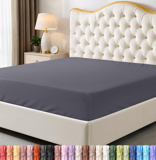 Utopia Bedding Queen Fitted Sheet - Bottom Sheet - Deep Pocket - Soft Microfiber -Shrinkage and Fade Resistant-Easy Care -1 Fitted Sheet Only (Grey)