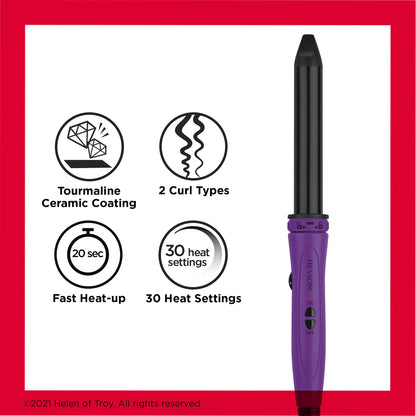Revlon Interchageable Tourmaline + Ceramic Curling Wand, 1 inch and 3/4 to1 inch