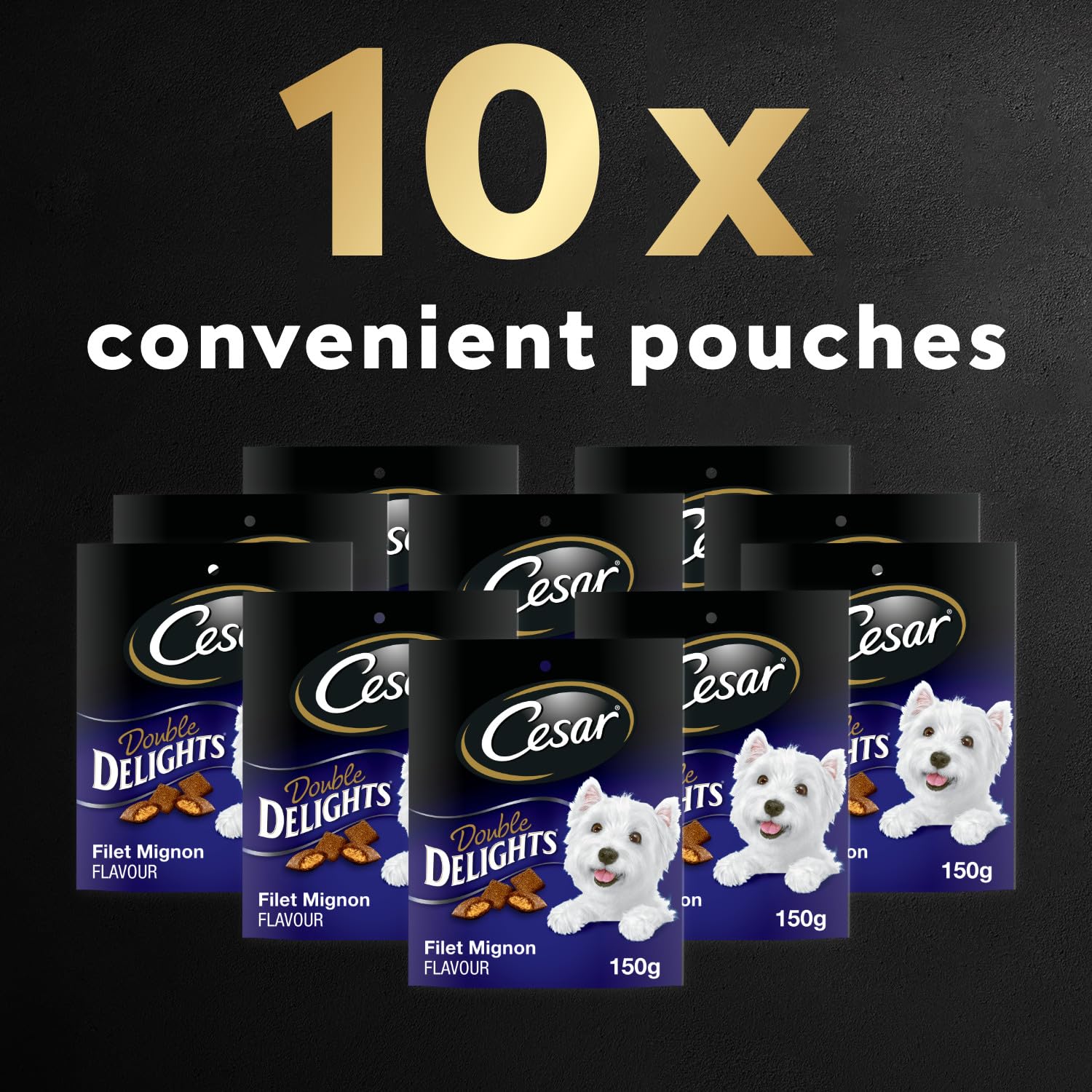 CESAR Double Delights Adult Dog Treats, 150g (10 pack) Cesar