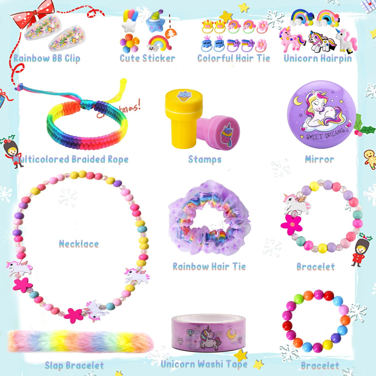 Advent Calendar 2026 for Girls, Christmas Countdown Calendar with 24 Unique Jewellery Gifts, Including Hair Accessories, Jewelry, Hair Clips, Beautiful Bracelets, Cute Ring, Stickers, Coin Purse 🍁 All In One Marketplace Canada