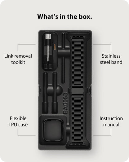 Fullmosa Compatible with Apple Watch Band 45mm 44mm 42mm 46mm 49mm 41mm 40mm 38mm, Stainless Steel Band with Case for iwatch Ultra Series11 10 9 8 7 6 5 4 3 2 1 & SE3/2/1,42mm 44mm 45mm Black