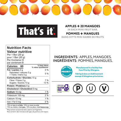 That's it. Mini Fruit Bars Variety Pack (24 Count) - No Added Sugar, Plant-Based, Vegan & Gluten Free