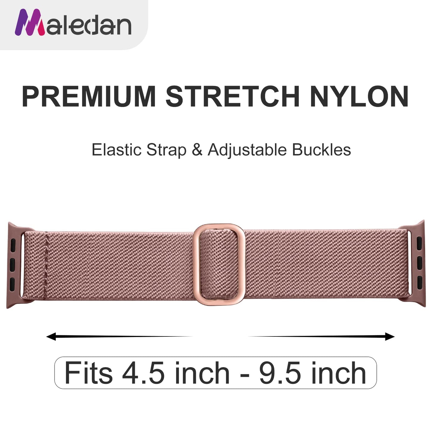 Maledan 10 Pack Stretchy Nylon Solo Loop Compatible with Apple Watch Strap 38mm 40mm 41mm 42mm Women Men, Braided Sport Elastic Bracelet for Apple Watch Band Series SE 11 10 9 8 7 6 5 4 3 2 1 Ultra