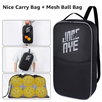 JoncAye Pickle-Ball Paddles Set of 2, Graphite Fiberglass Raquette with Indoor Outdoor Balls, Bag, Grip Tape, USAPA Approved Rackets for Beginners Intermediate All Levels