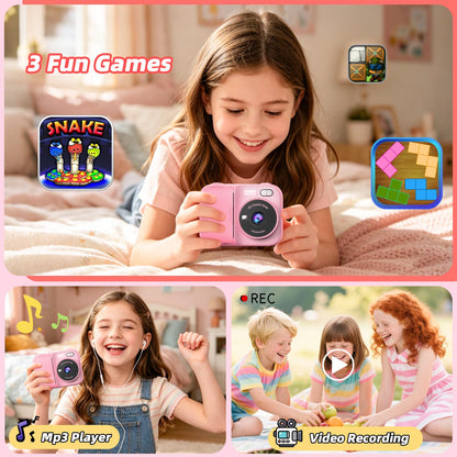 Kids Instant Print Camera with 5 Rolls Print Paper, 1080P HD Camera, Rechargeable Portable Toddler Selfie Camera, Christmas Birthday Gifts Toys for Boys Girls Age 3-12 🍁 All In One Marketplace Canada