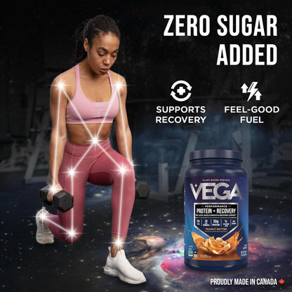 Vega Protein + Recovery, Peanut Butter – 30g Vegan Protein, Dairy & Gluten Free, Probiotics, NSF Certified, 814 g (19 Servings) 🍁 All In One Marketplace Canada